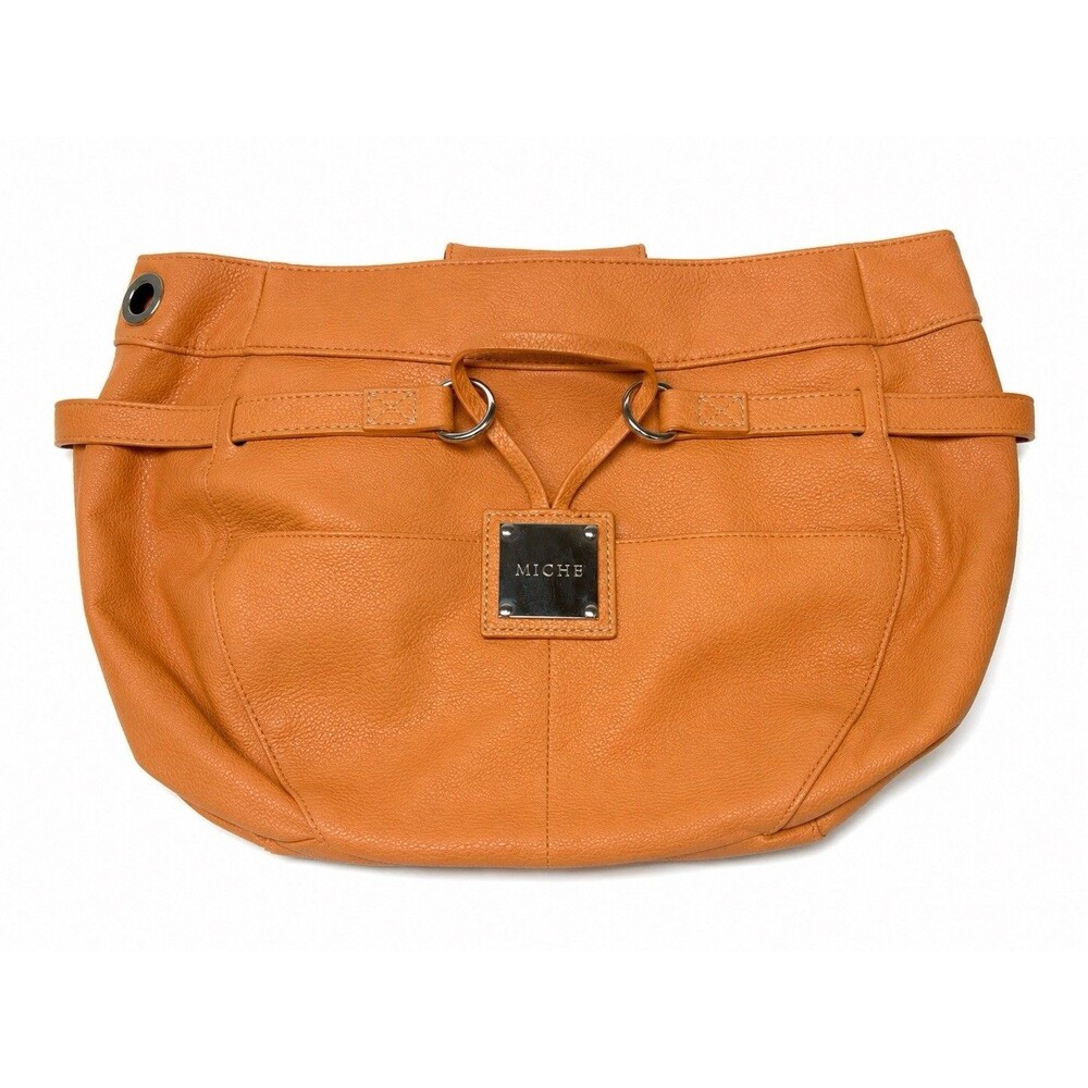 Miche Bag Women's Medium Orange Faux Leather Colton Shell Lined Pockets NWOT